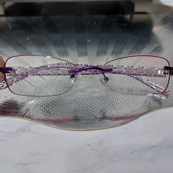 Foster Grant Readers Reading Glasses Slim Clear LO1220 Purple 1.5 Power - Picture 1 of 16